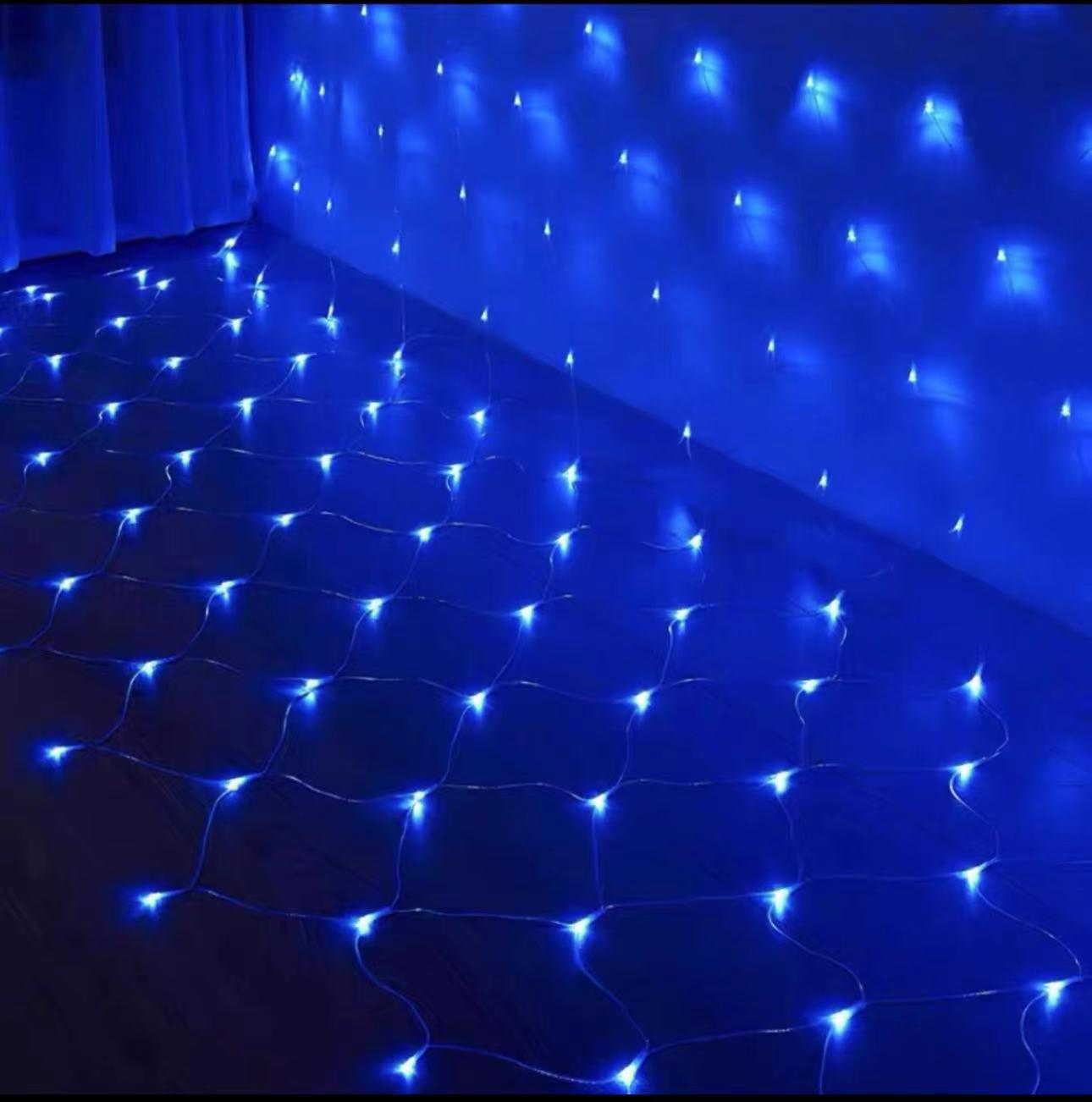 

Waterproof Outdoor LED Fishing Net Lights for Courtyard, Street, and Lawn Decoration - Starry Sky Ceiling Effect 1.5x1.5 with Tail Plug
