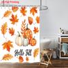 1pc Autumn Harvest Thanksgiving Pumpkin Print Waterproof Shower Curtain Privacy Multi Size with 12 Hooks Easy Install