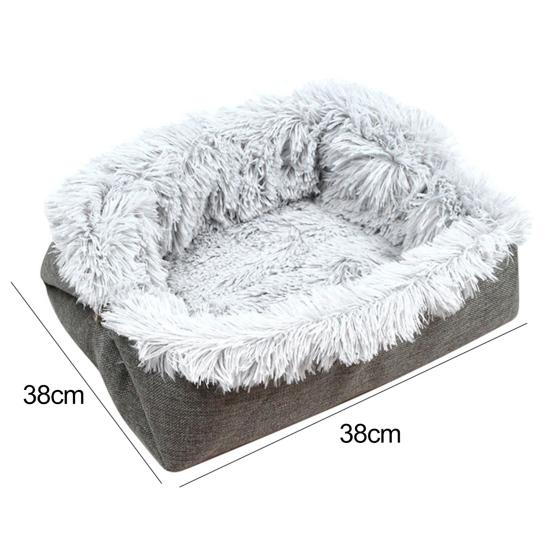 2 In 1 Foldable Plush Cat Kitten House Puppy Sleeping Bed Warm Cushion Carpet