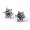 Kolczyki Ślubne Płatki Śniegu Kolczyki Sztyfty z Przezroczystym Kamieniem Modne Kolczyki Damskie Klasyczna Biżuteria ze Srebra Próby 925 Dla Kobiety