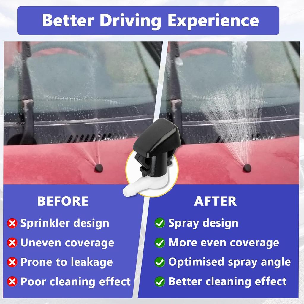 2 PCS 68260443AA Wiper Washer Nozzles Compatible with Jeep Grand Cherokee WK2 WL 2011-, Washer Accessories of Jeep Grand Cherokee Replaces 55372143AB