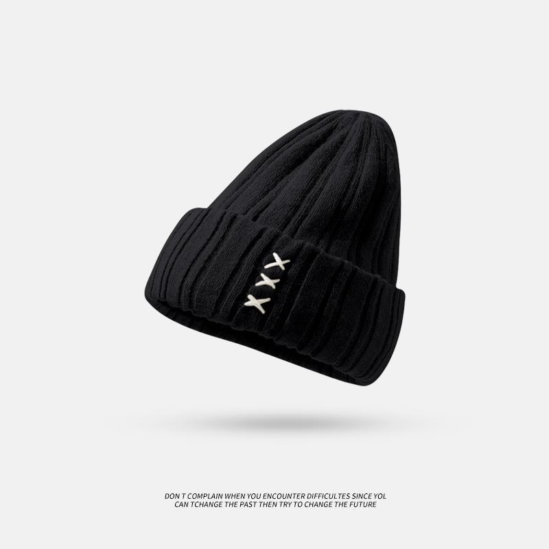 Wool hat for women, versatile bag head in autumn and winter, ear protection, warm and cold-proof, cold hat for men, big head circumference, small