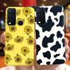 Fashion Cute Flower Milk Silicone Case For Vivo Y30 1938 Y50 1935 Black Soft TPU Phone Cover For Vivo Y 30 50 Y30 2020 Back Case