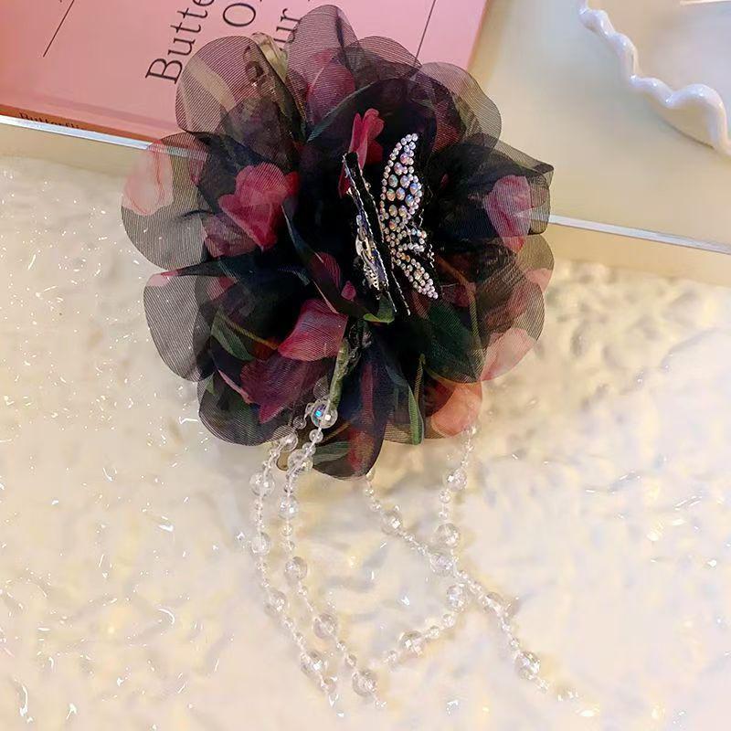 Mesh Butterfly Flower Tassel Hair Clip Sparkling Shark Clip  Hair Claw For Women Girls Elegant Hair Accessories Gifts