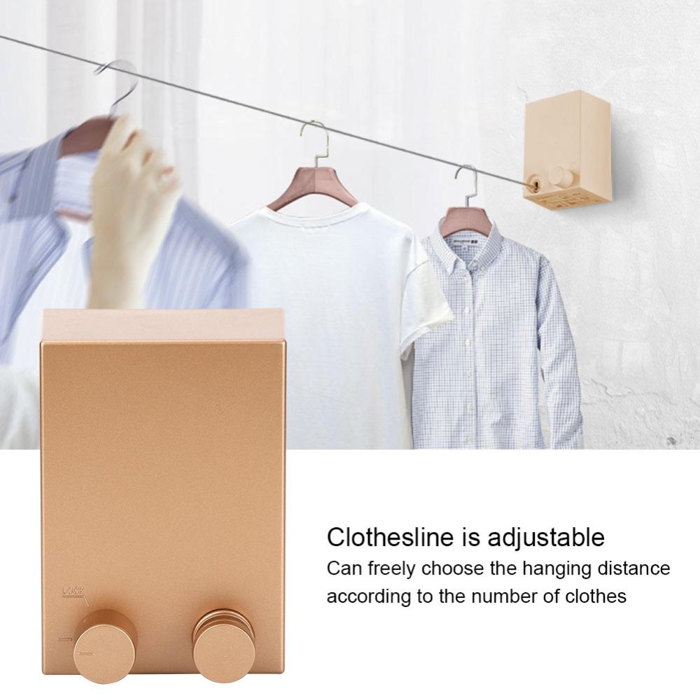 Gold Pink Retractable Clothesline Stainless Steel  ABS Steel Rope Clothesline  Indoor Outdoor