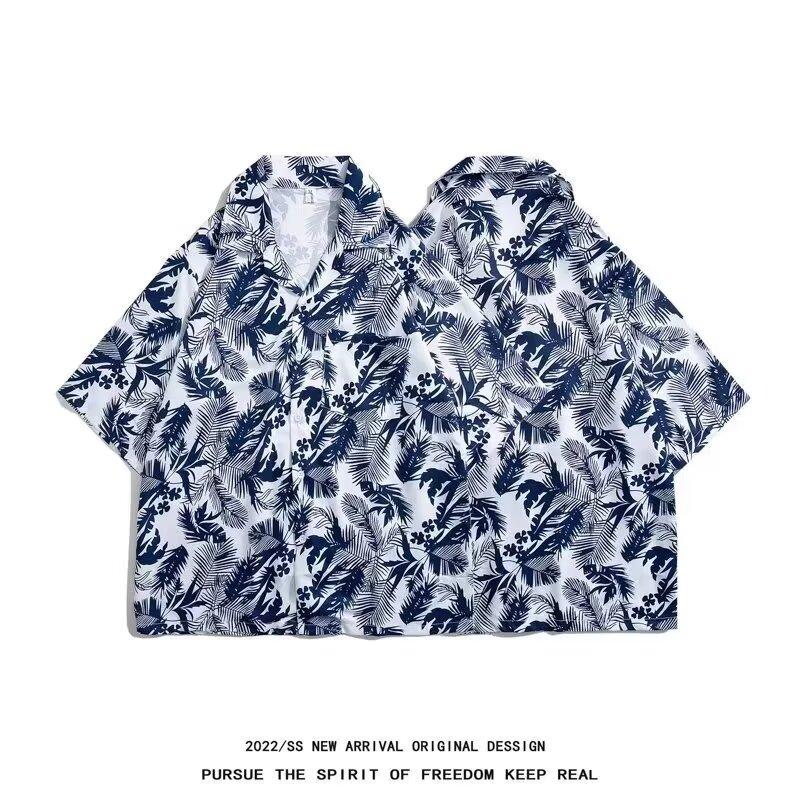 Pánská retro košile, pánský letní outfit, studentský volný střih, výklenek, neformální pánský top, svrchní oblečení, plážový top