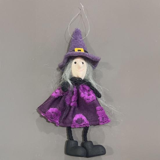 Halloween Hanging Decoration Pumpkin Ghost Witch Black Cat Plush Dolls Tree Ornaments for Indoor Outdoor Home Yard Porch Tree Decor