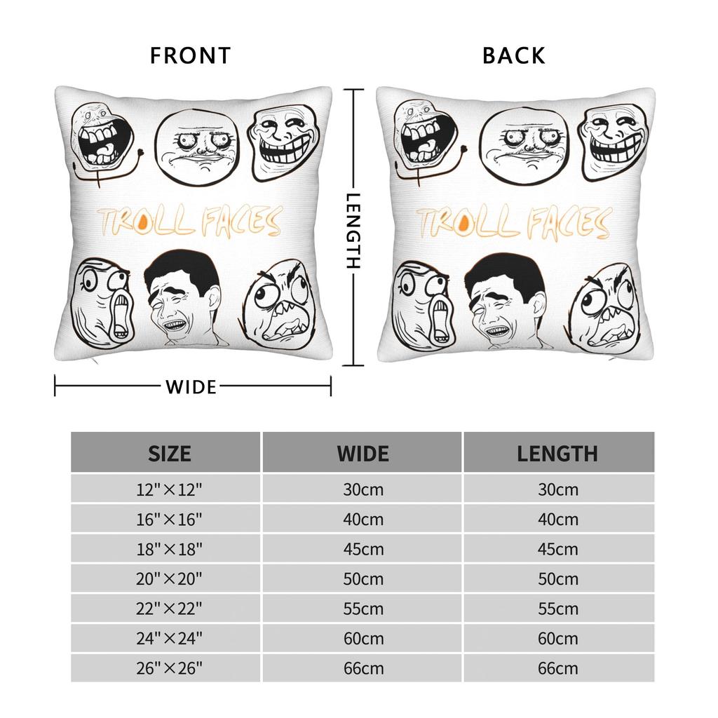 Kuddfodral Trollface Meme Rage Comic Rolig Trollskämt Internet Roligt Kuddfodral För Vardagsrum Säng Stol Kuddfodral
