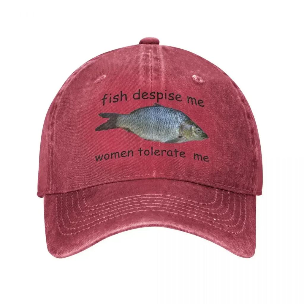 Fish Despise Me Women Tolerate Baseball Caps Vintage Distressed Washed Snapback N Outdoor Running Golf Hats