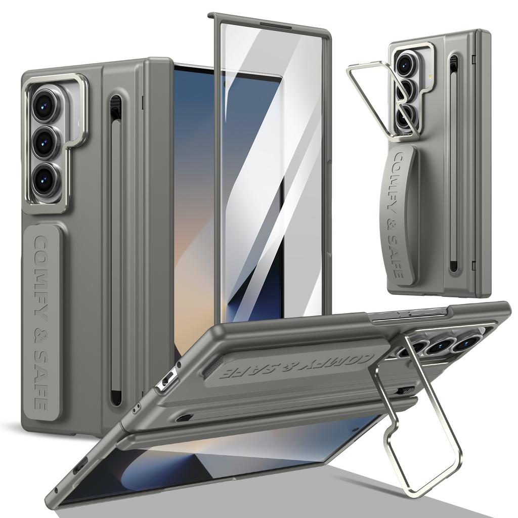 Applicable to Samsung ZFold7 Folding Mobile Phone Case Lens Holder 6/5 Wristband Case Film Integrated Stylus Case