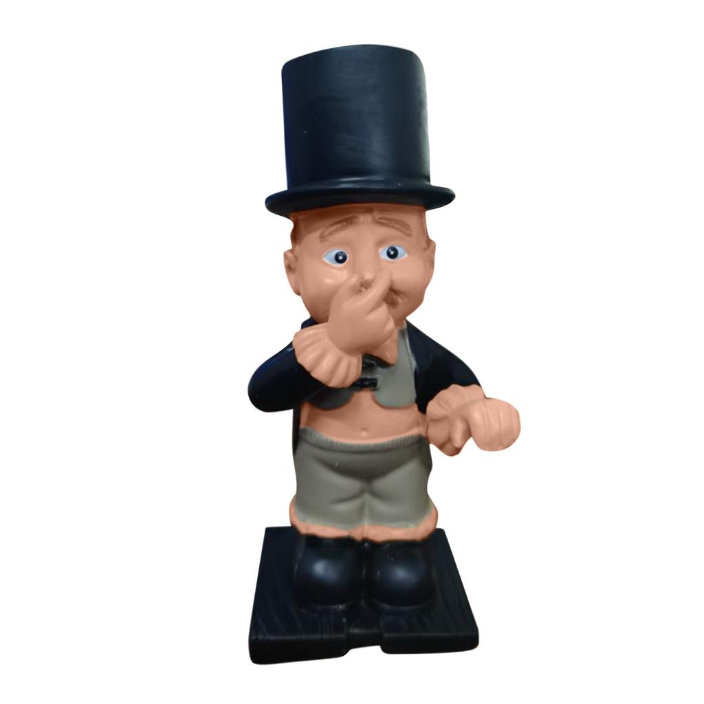 Toilet B-utler With Roll Paper Holder Pinching Nose Resin Ornament For Bathroom