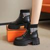 Female Short Shoes Very High Heels Autumn Heeled Booties Lace-up With Laces Women's Ankle Boots Y2k Hot On Offer Trend 2024 Boot