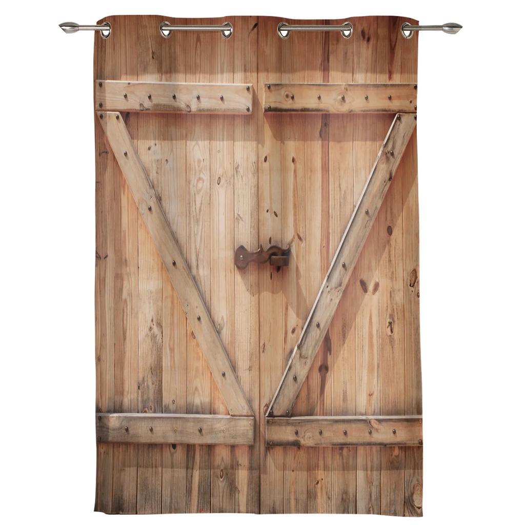 Houten Deur Textuur Vintage Gordijnen voor Slaapkamer Woonkamer Draperieën Keuken Kinderkamer Raamgordijn Moderne Huisdecoratie