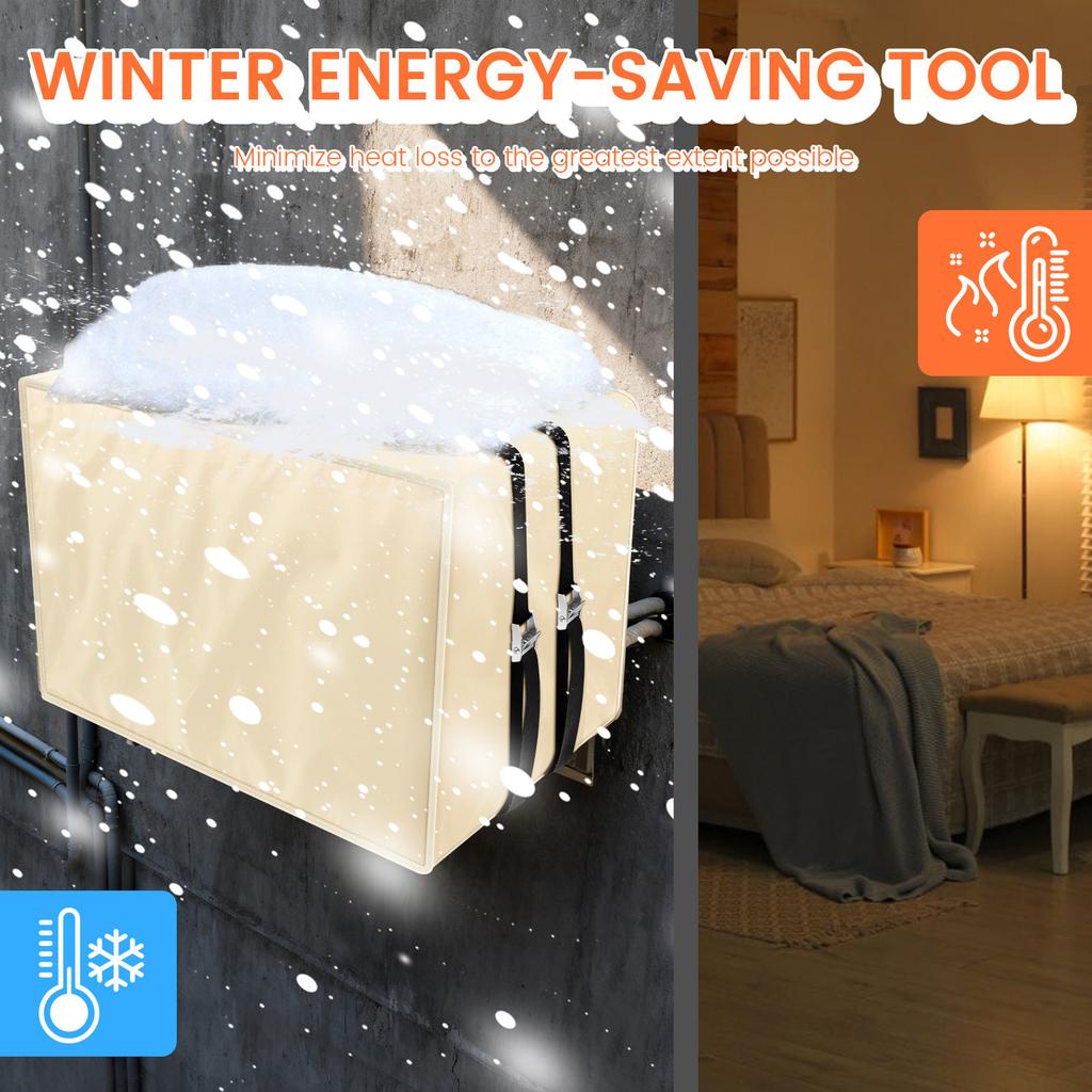 Winter Window Air Conditioner Cover 3 Layer Insulation Waterproof Windproof Oxford Cloth Outside AC Unit Protection Cover