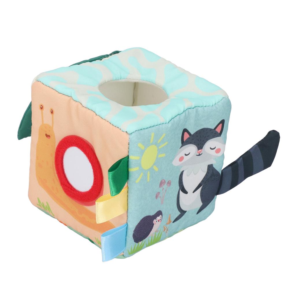 Baby Tissue Box Toy Soft Early Learning Hand Eye Coordination Colorful Skin Friendly Infants