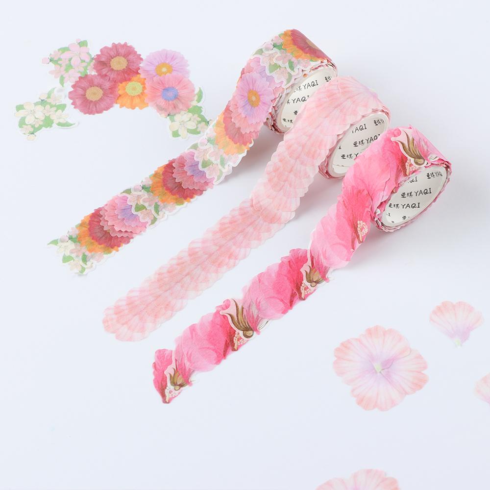 200PCS Adhesive Stylish Sticker Sticky Paper Scrapbooking Masking Tape Flower Petals Tape