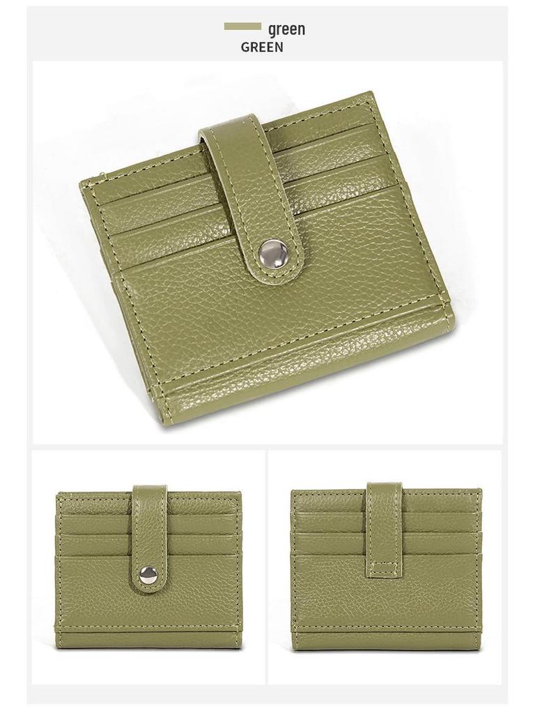 Damen Geldbörse aus echtem Leder, Bifold - Koreanischer Stil, Weiches Rindsleder, Mehrere Kartenfächer