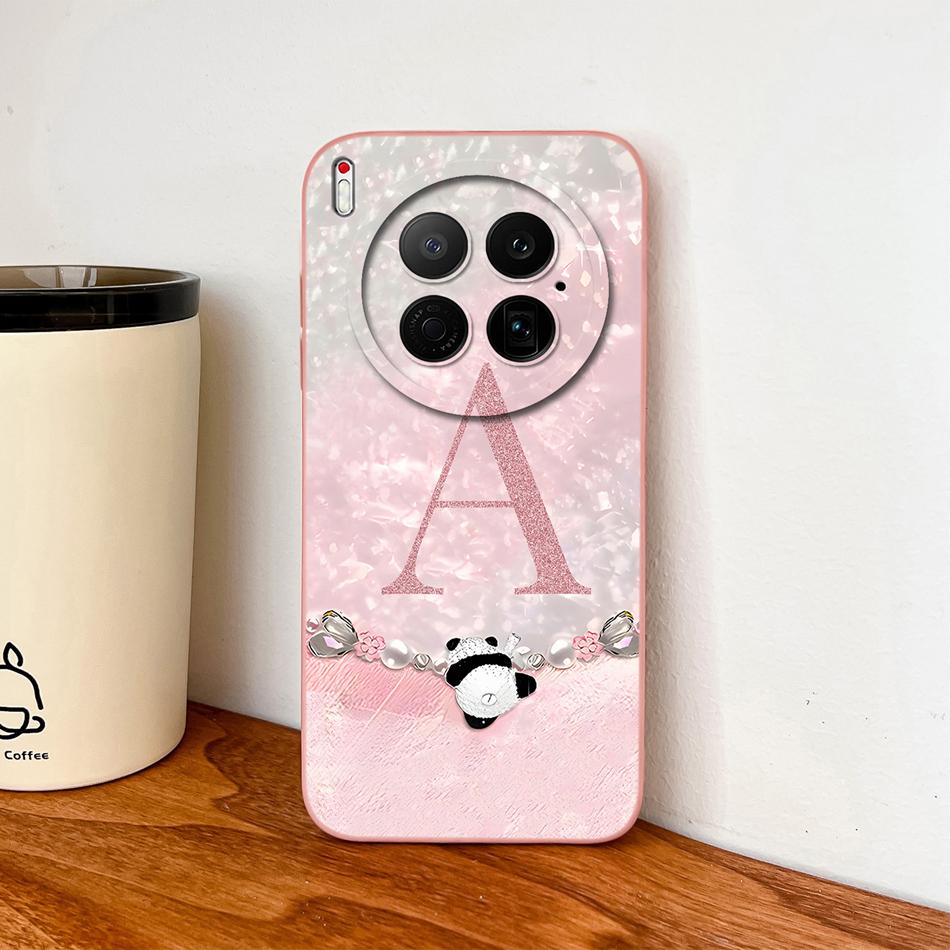 For Tecno Camon 40 30 20 Premier 5G Phone Case Cute Panda Letters Soft High Quality Liquid Silicone Shockproof Couple Back Cover