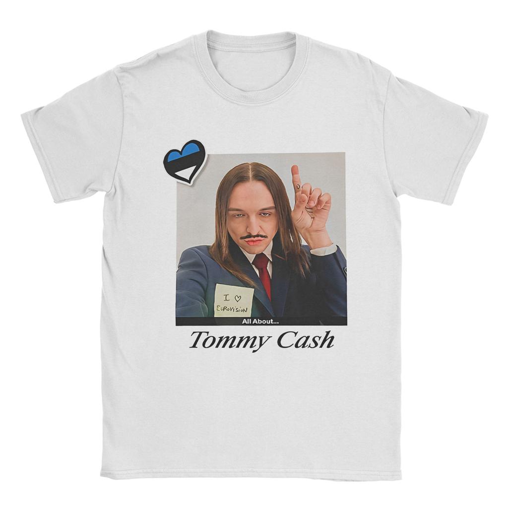 Classic Sillhouette Tommy Cash Espresso Eurovisions 2025 T Shirt for Men Hipster T-Shirt Crew Neck  Tees Short Sleeve Clothing