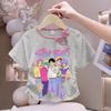Girls' Fashionized Witch-Hunting Girl Group Top - Summer Children's Round-neck Short-sleeved Pure Cotton T-shirt
