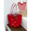Early spring new dopamine double-sided shoulder bag cute dachshund dog embroidered canvas bag small fresh nylon underarm bag