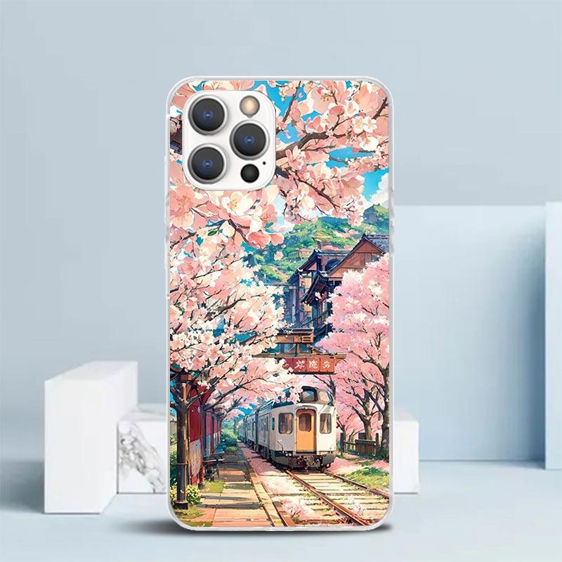 Anime Aesthetic Scenery Phone Case For IPhone 16 17 Air 16E 15 14 Plus 13 Mini 12 11 Pro Max 7 8 + SE 2020 Soft TPU Back Cover 1