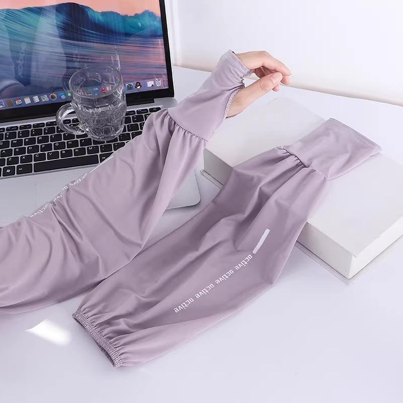 Ice Silk Sun Protection Arm Sleeves: Extended & Widened for Men & Women, Plus Size, Summer Gloves for Electric Vehicles.