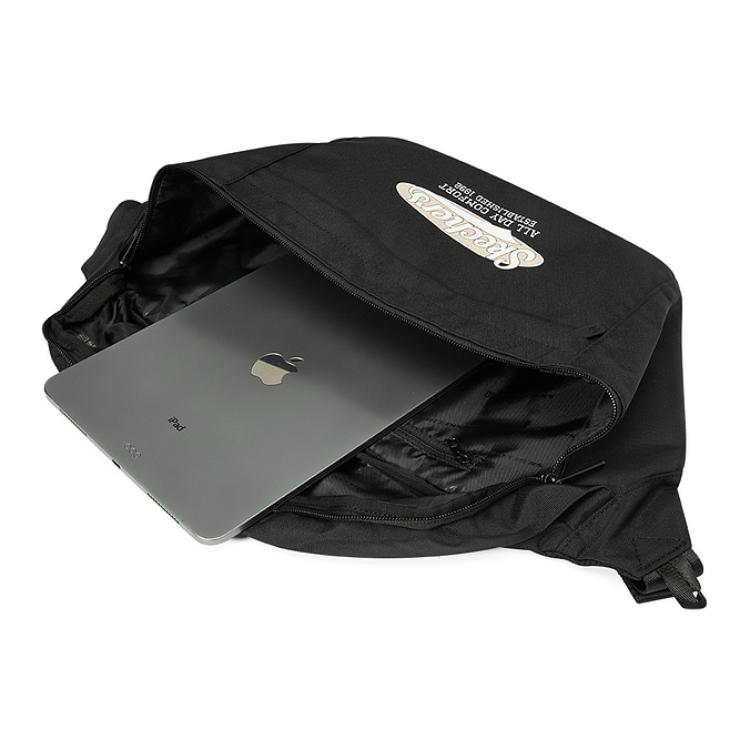 New Skechers Fabric Shoulder Bag, Crossbody Bag Regular Unisex Carbon Black L323U163-0018