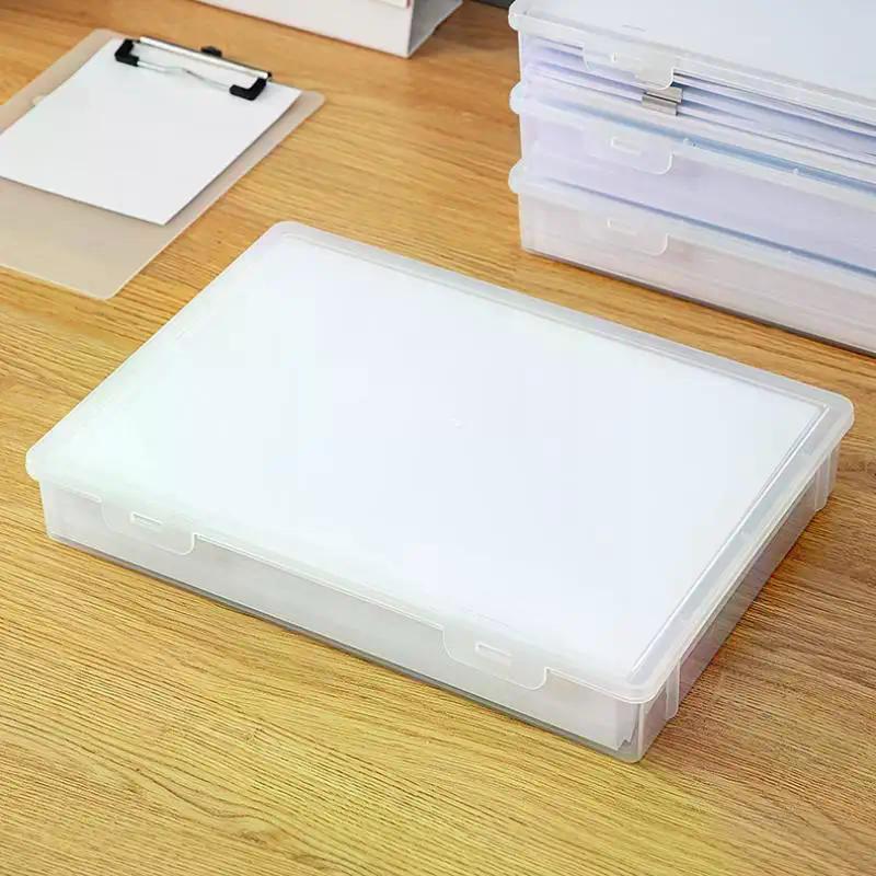 1 Stück A4 Größe Klare Aktenordnerboxen mit Deckel-Transparente Dokumentenaufbewahrungsbehälter für Büro Heimorganisation