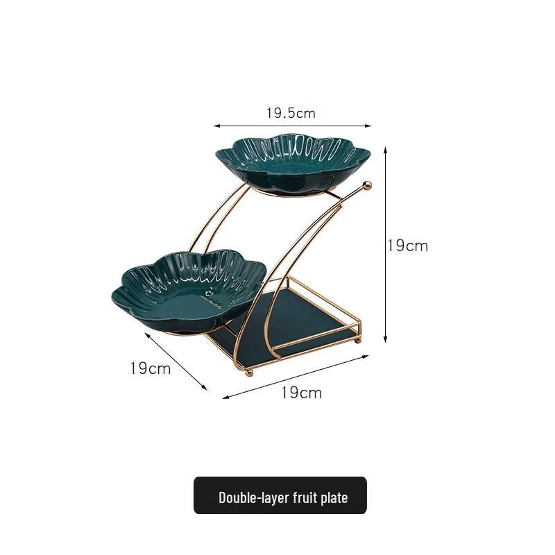 Ceramic Two-Tier Petal Fruit Plate