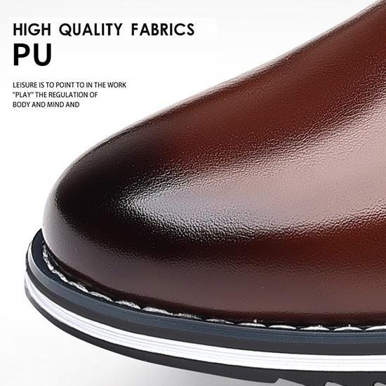 Men's Patent Leather Business Leather Shoes with Toe Tips, Slim Fitting Leather Shoes for Men's Fashionable Leather Shoes