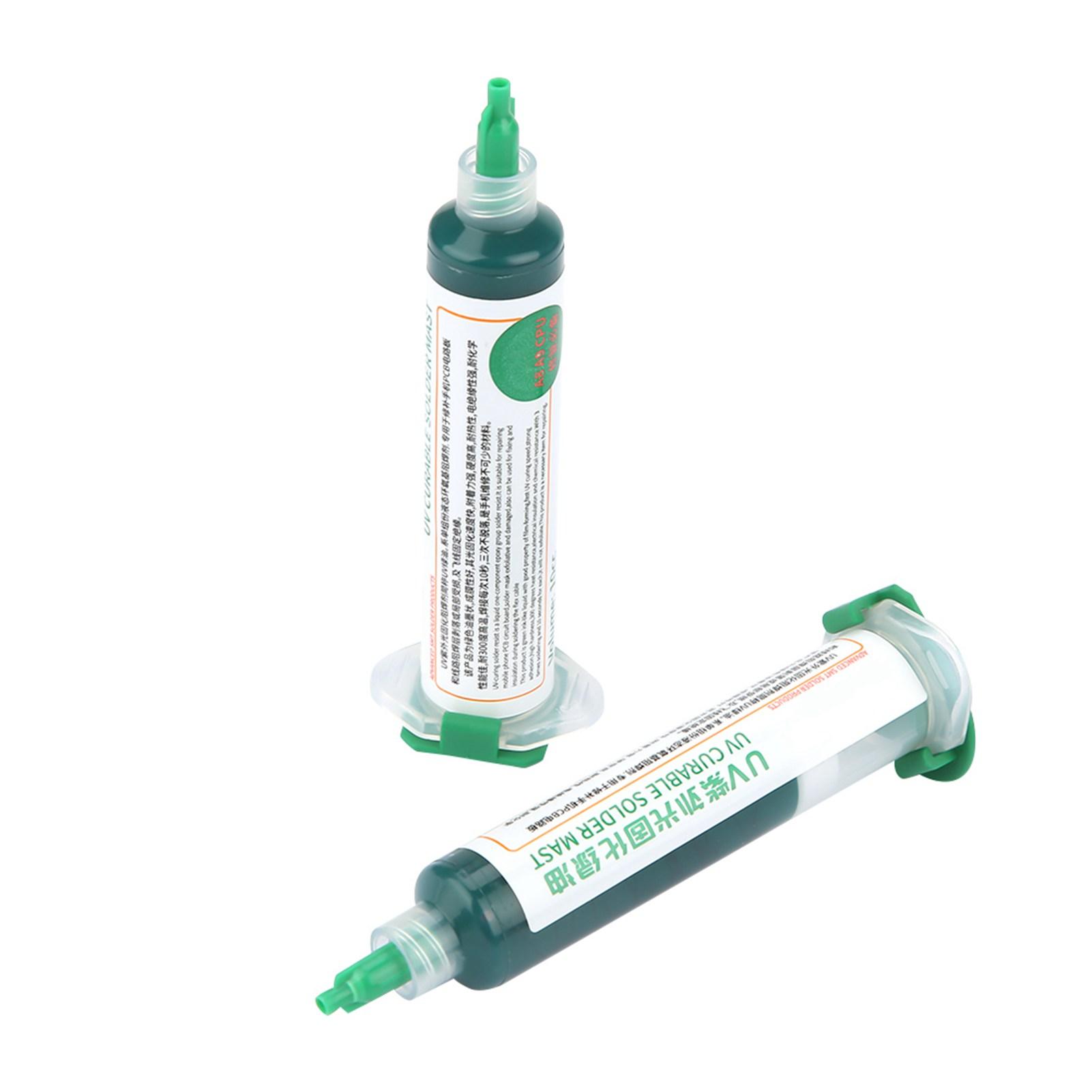 2 stuks UV-licht uithardende soldeermaskerinkt BGA PCB soldeerresistentie-inkt groen