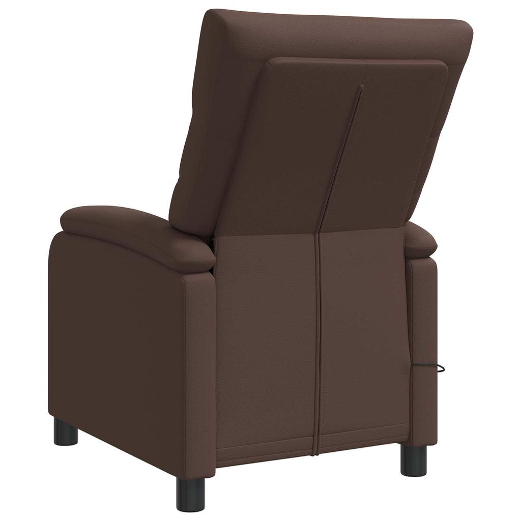 Massage Recliner Brown Faux Leather