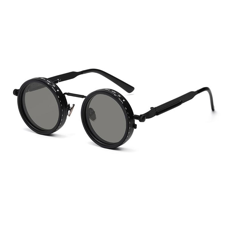 Round Sunglasses Men Women ND9 Adjustable Dimming Retro Punk Fishing Eyeglasses Outdoor Shades UV400 Protection
