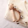 1Pc Baby Wooden Rattlehand Music Bellwooden Instrumentsbaby 0 3 Years Toysmake Sound Toysbear Music Rattletoys For Kids