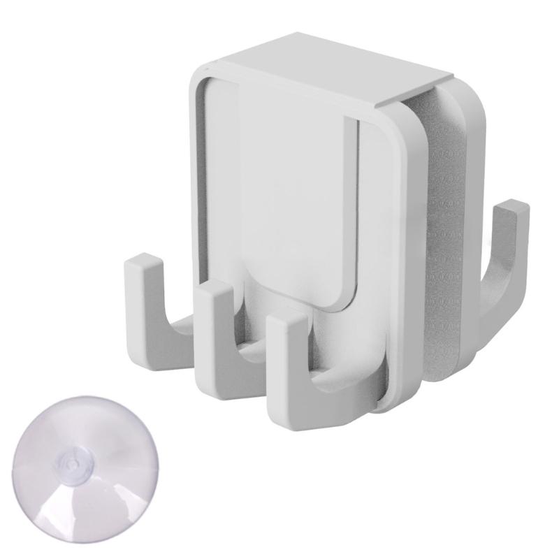 Bathroom Suction Cup Shower Door Hook Over Glass Door Shower Towel Rack Double Side Towel Clothes Hanging Hook белый