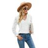Spring and Autumn Women's Blouse Lace Long Sleeve Solid Colour Hollow Out Lace Sexy Knitted Top