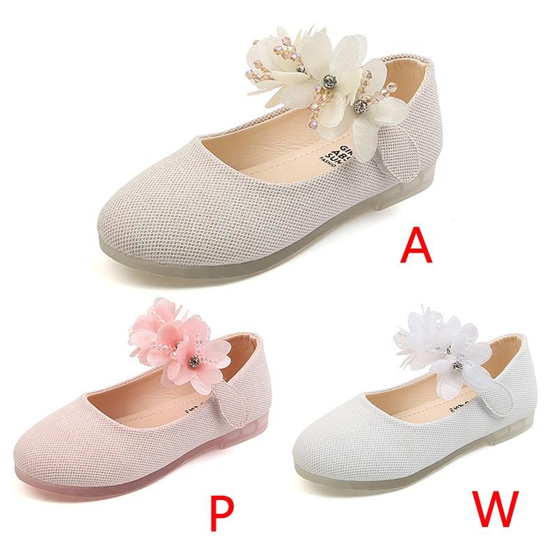 Lente Zomer Meisjes Jurk Prinses Leren Schoenen Kant Glanzende Bloem Zachte Zool Flats Optreden Feest Wit Bruiloft Sandalen