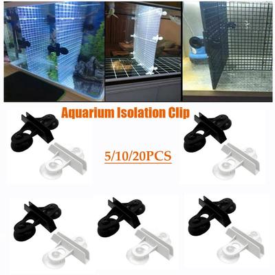 Plastic Aquarium Divider Sheet Suction Cup Glass Clamp Partition Fish Tank Isolation Clip