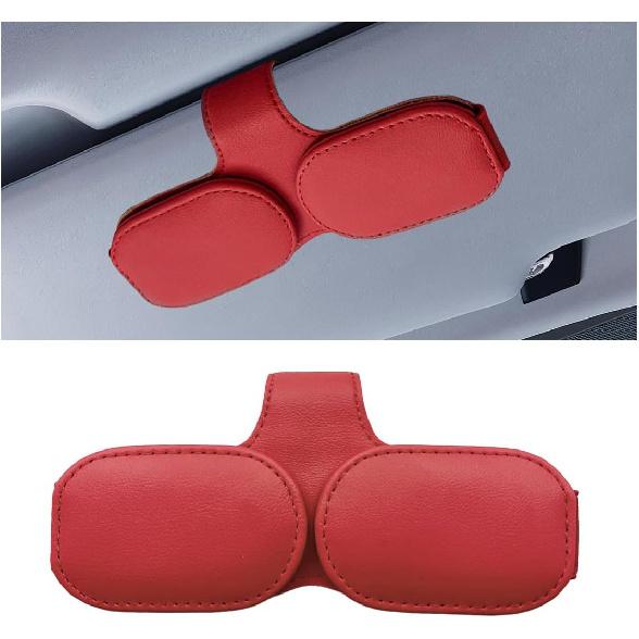 Magnetic Leather Sunglasses Holder for Car Visor Clip, Car Sun Visor Ticket Card Clip Double Clip, Auto Glasses Eyeglass Hanger Clip, Eyeglasses