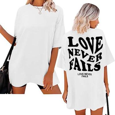 Women'S Top Summer Personality Trend Letter Printing Short Sleeve T-Shirt Couple Crew Neck T-Shirt