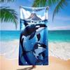 Cute Orca Killer Whale Volcano Ocean Beach Towel Marine Print Quick Dry Sand Resistant Swimming Towel Summer Travel Yoga Towel