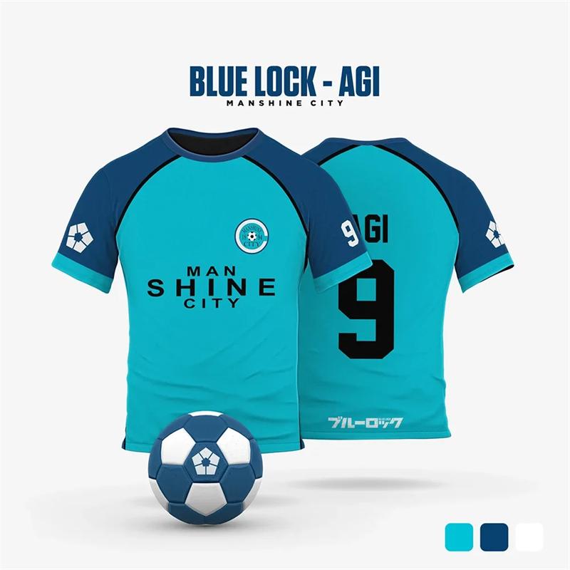 

Blue Lock Manshine City animation Cosplay men s summer short-sleeved T-shirt with custom name and number 2026 women s T-shirt XL