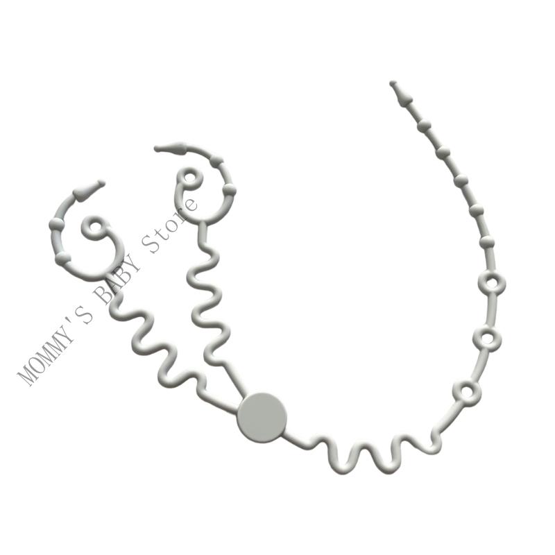 H3CD Reusable Baby Soother Attachment 2 in 1 Silicone Pacifier Chain Car Strollers Friendly Accessory