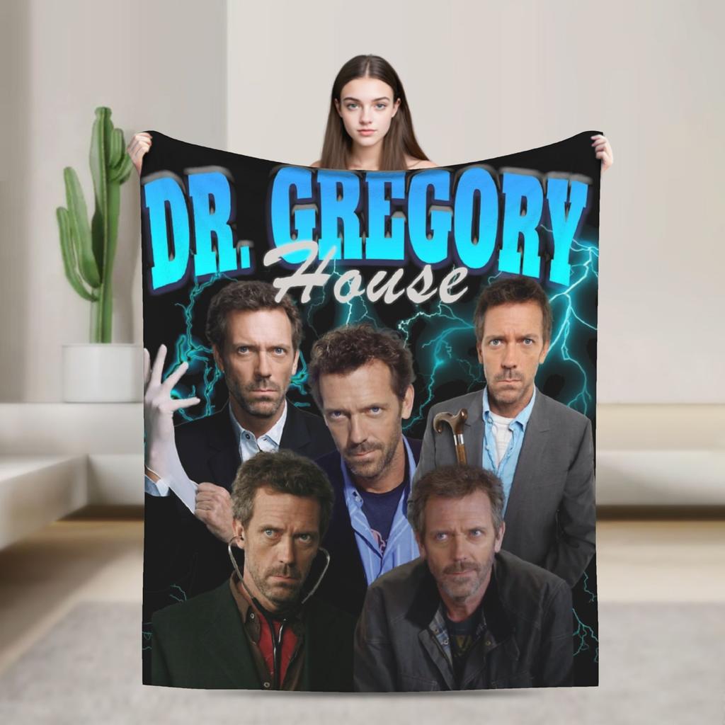 House MD Dr Gregory House Fashion Blanket Cozy Soft Throw Fashion Blankets for Bed Multi-size Quilt