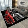 3D Printing Retro Racing Pattern Art Carpet Bedroom Living Room Cool Old Car Floor Mat Home Decoration Non-slip Floor Mat Carpet