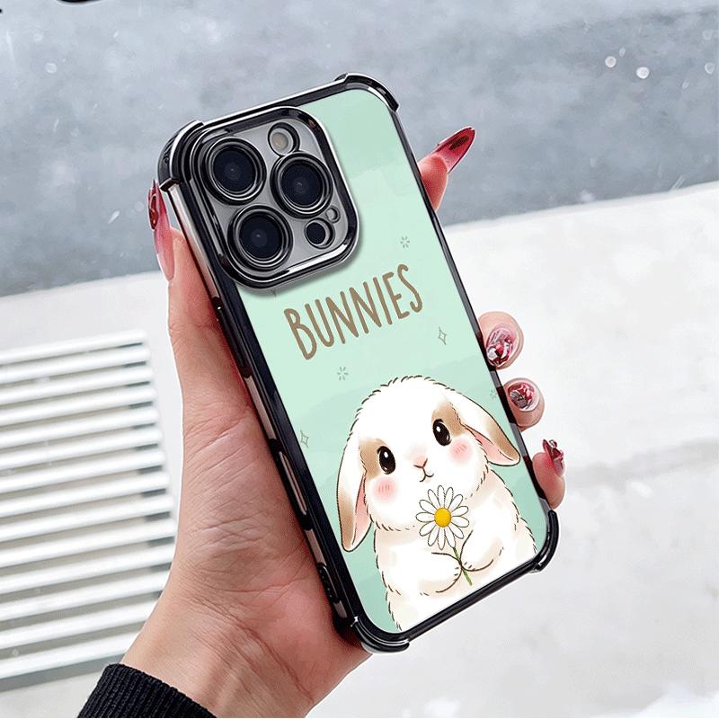 Cute Cartoon Bunny Rabbit Plating Phone Case For Xiaomi Poco X5 X6 X7 X8 Pro Max F8 Ultra F7 M8 M7 M5S Redmi 15C 15 14C 13C 13 X