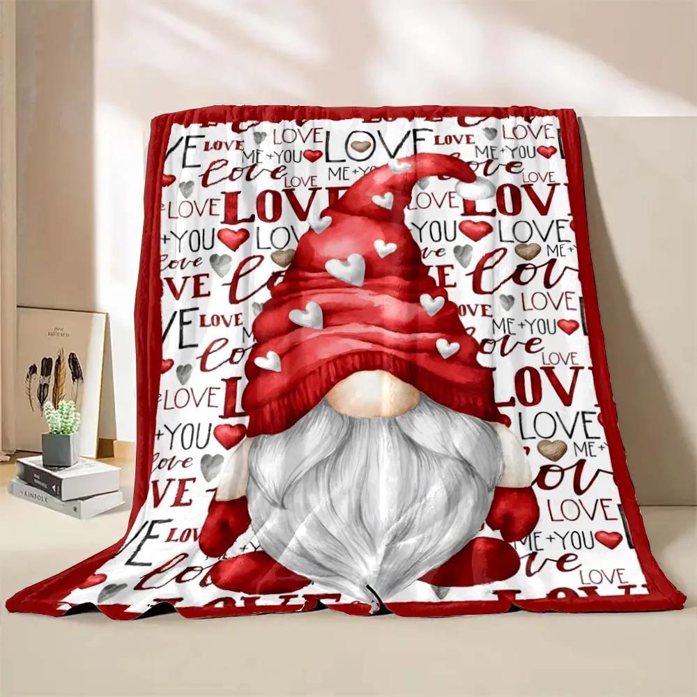 1PC Christmas Gnome Printed Blanket Warm Soft and Comfortable Home Travel Blanket Sofa Bedding Cover Blanket New Year Gift