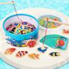 Kids' Magnetic Wooden Fishing Game - Cartoon Marine Life Educational Toy