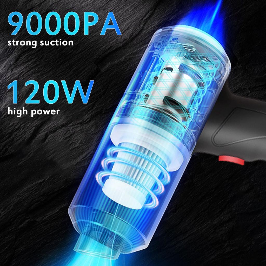 120W Wireless Car Vacuum Cleaner Cordless Handheld Auto Dual Use Mini Vacuum Cleaner With Built-in Battrery 165*45*60mm